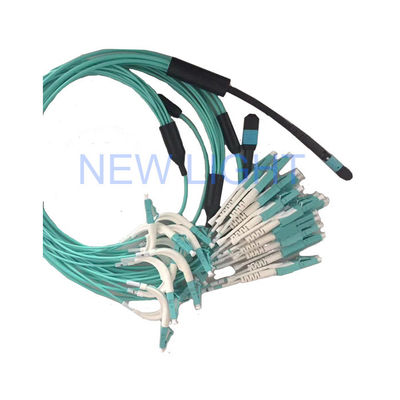 comprar 5m OM4 (OM3) 50/125 MPO Conector femenino a LC Duplex Multifiber Jumper con longitud personalizable online manufacture