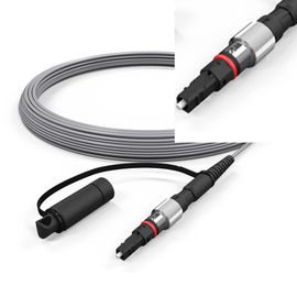 comprar Cable de descenso gris de la fibra óptica de remiendo del cordón del solo modo del conector impermeable del metal online manufacture
