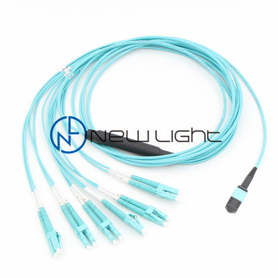 comprar Cable de Fibra Óptica Preterminado MPO MTP Aqua LC Duplex de 12 Núcleos con Chaqueta LSZH online manufacture