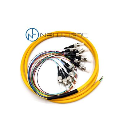 comprar 1m LSZH 12 hebras de un solo modo de fibra óptica con conector FC UPC/APC online manufacture