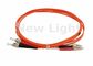 Cable de fribra óptica anaranjado 9/125 del duplex del solo modo del LC FC con el conector del polaco del UPC