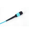 Cable de fribra óptica MPO del PVC de la base del ODM OM3 12 del OEM al varón Aqua Fan Out de MPO