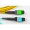 12 cable de la base MPO MTP, asambleas de cable de fribra óptica amarillas del tronco del color para SFP