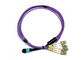 MPO MTP avivan hacia fuera el cable MPO al cordón de remiendo de la fibra óptica del desbloqueo 8/12 del duplex del LC