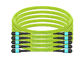 Cable MPO del tronco MPO MTP al cordón de remiendo óptico del verde lima de la fibra de la base OM5 de MPO 12