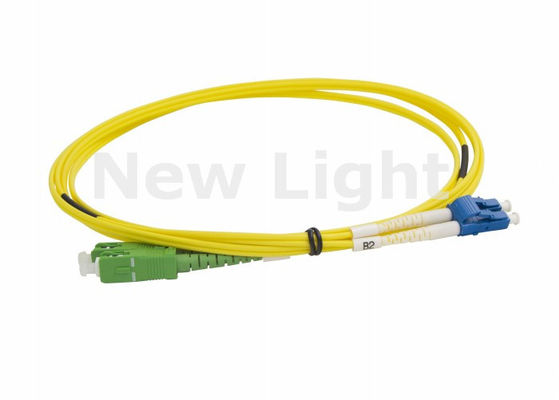 Cable de conexión de fibra óptica LC-SC de modo único, pulido APC, diámetro de 2.0 mm, red de alto rendimiento