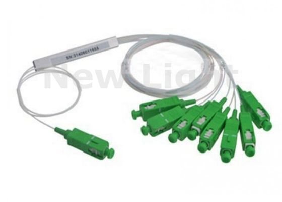 SAPC MINI Splitter PLC de modo único 1x8 con conector SC APC para aplicaciones FTTH