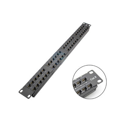 Panel de parche RJ45 con construcción metálica para redes Ethernet montables en rack