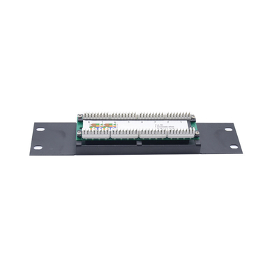 Panel de parche Ethernet preterminado de metal 1U 2U negro con gestión de cables