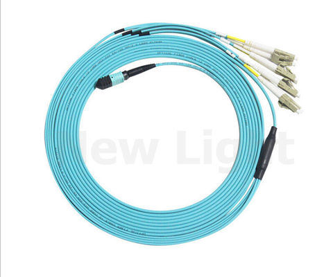 12 núcleos OM3 MPO MTP Cable 3.0mm Femenino a LC Fanout Cordón de parche de fibra óptica