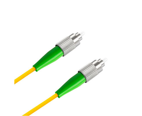 Cable de conexión de fibra óptica monomodo FC APC amarillo con diámetro de cable de 3,0 mm y núcleo simplex