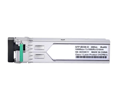 1.25G SFP Fibra óptica módulo transceptor con 20 km de distancia y baja disipación de energía