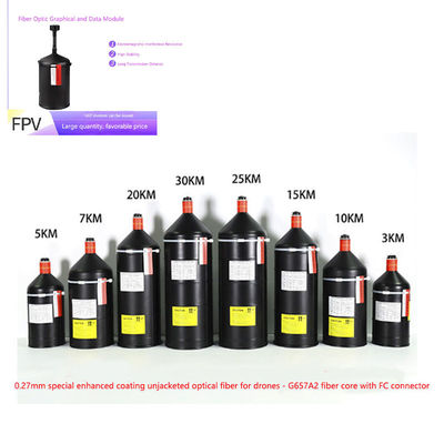 Fibra óptica UAV de grado militar con transmisión de datos de alta velocidad, fibra monomodo y carcasa de aleación de aluminio para operaciones de defensa