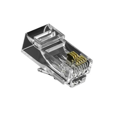 Conector Ethernet RJ45 Premium Bañado en Oro con Colas Blindadas y Aprobado por Fluke para Redes CAT6/CAT7
