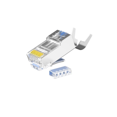 Enchufes industriales CAT6 RJ45 a granel - Revestimiento transparente, recubierto de oro de 50 micras