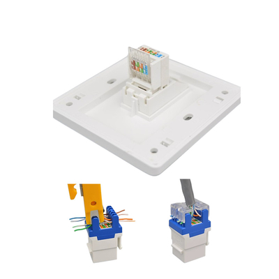 110-240V CAT5 CAT6 CAT7 Enchufes de pared de placas multifunción Blanco/Negro