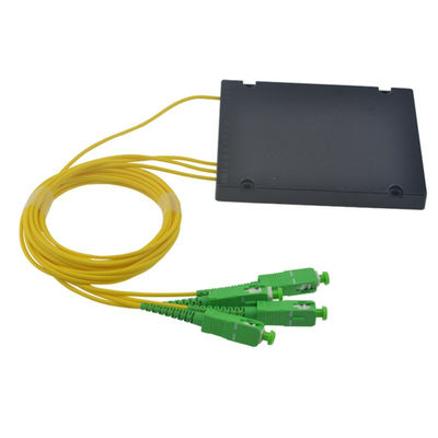 Caja ABS de fibra óptica splitter con conector SC para redes FTTH 1x4 tipo PLC