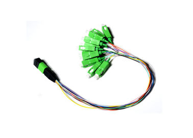 la fibra 12 de 0.9m m aviva hacia fuera el cordón de remiendo óptico/al varón simple del módulo MPO APC A SC APC