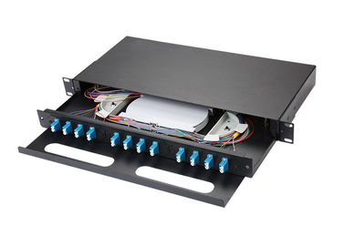 Tirando del tipo el panel de remiendo de fibra del solo modo, 1u laminó el panel de remiendo de acero del cable de fribra óptica