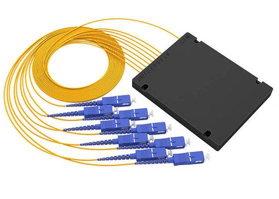 Divisor de fibra óptica PLC 1x8 tipo caja ABS con conector SC/PC para sistemas FTTX