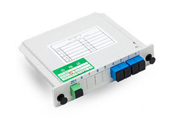 Diseño compacto 1x4 Plug-in Tipo PLC Splitter de fibra óptica con conector SC para redes LAN, WAN y Metro