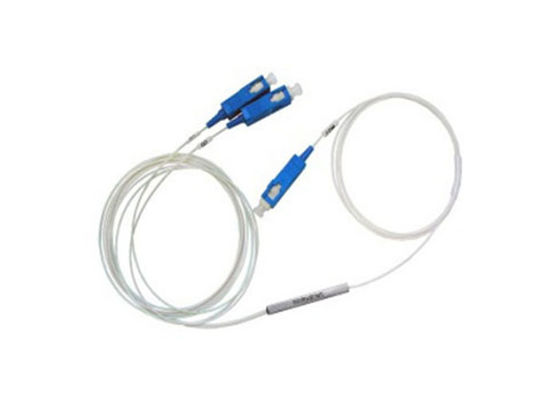 Splitter de fibra óptica PLC de tipo mini 1x2 con tubo de acero inoxidable para aplicaciones de modo único