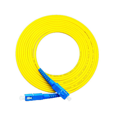 Cable de Fibra Óptica Blindado SC-SC Simplex Color Amarillo para Transmisión de Datos de Alta Velocidad